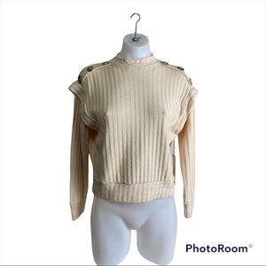 NWT June & Hudson Cropped Light Peach Oversized Sweater Dropped Shoulder [246]